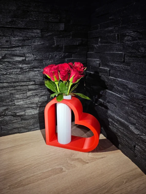 Heart Shape Vase - Red Color