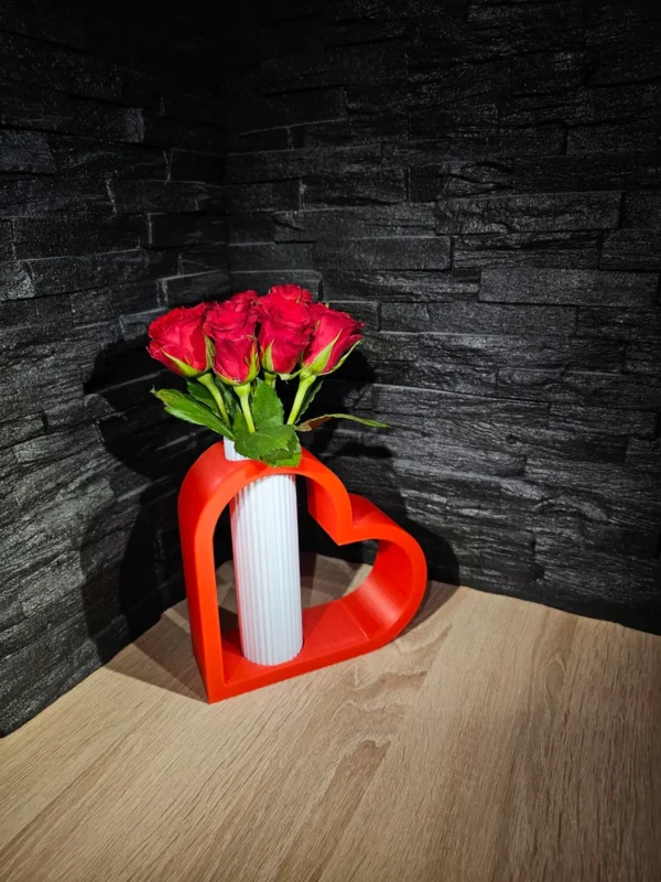 Heart Shape Vase - Red Color