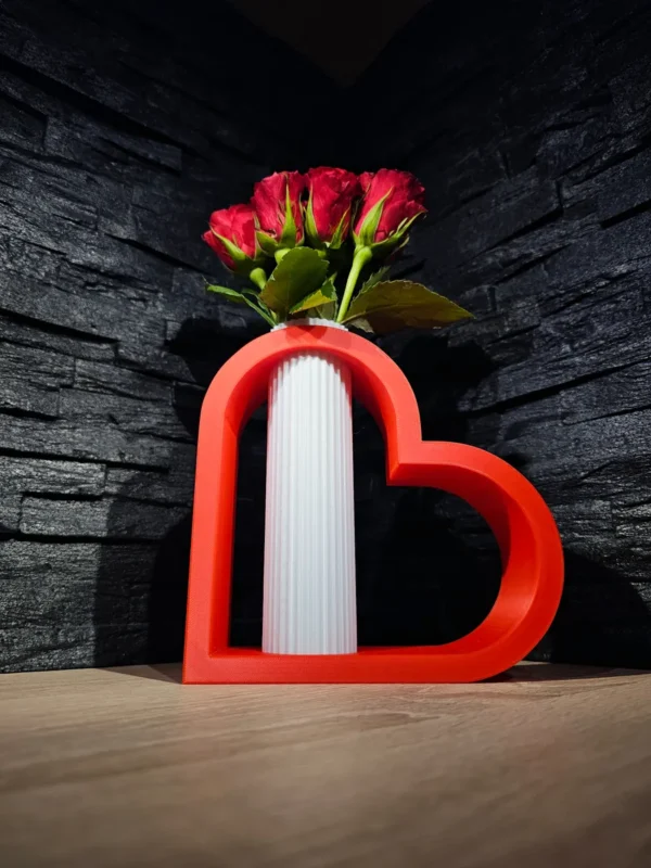 Heart Shape Vase - Red Color