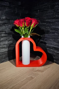 Heart Shape Vase - Red Color