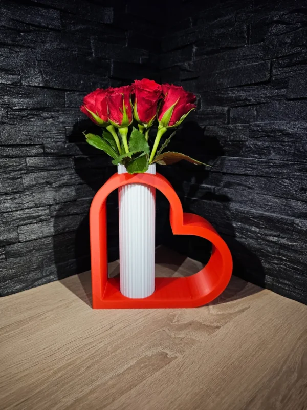 Heart Shape Vase - Red Color