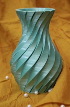 Twisting Vase Silk - Seagreen Color