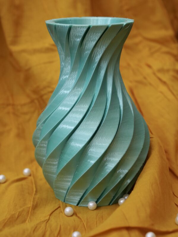 Twisting Vase Silk - Seagreen Color