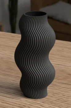 Wavy Vase - Black Color