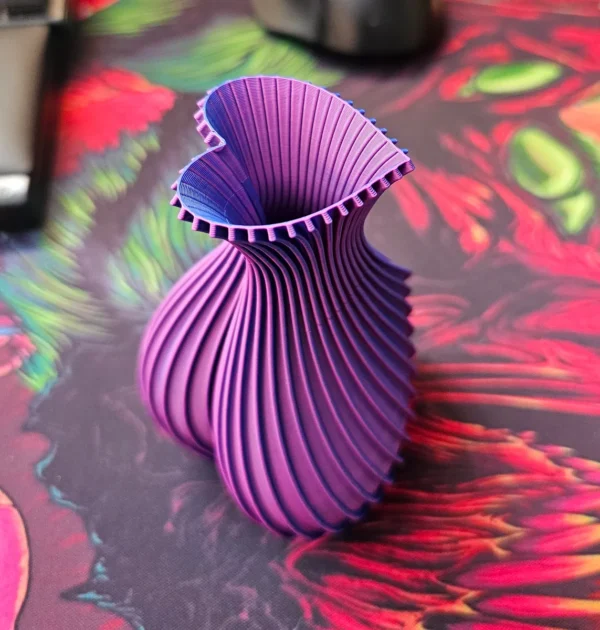 Heart Shape Twisted Vase - Purple Color