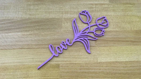 Valentine Love Tulips Cake/Bouquet Topper - Lavender Color